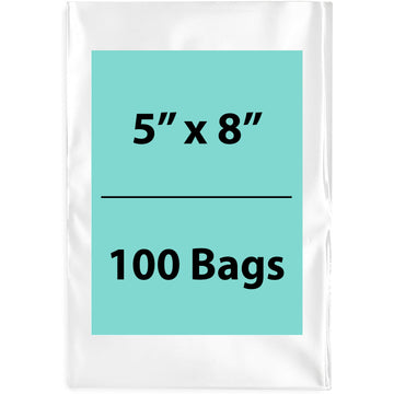5X8 inches Clear Flat Poly Bags 1.5Mil Open Top (LDPE)
